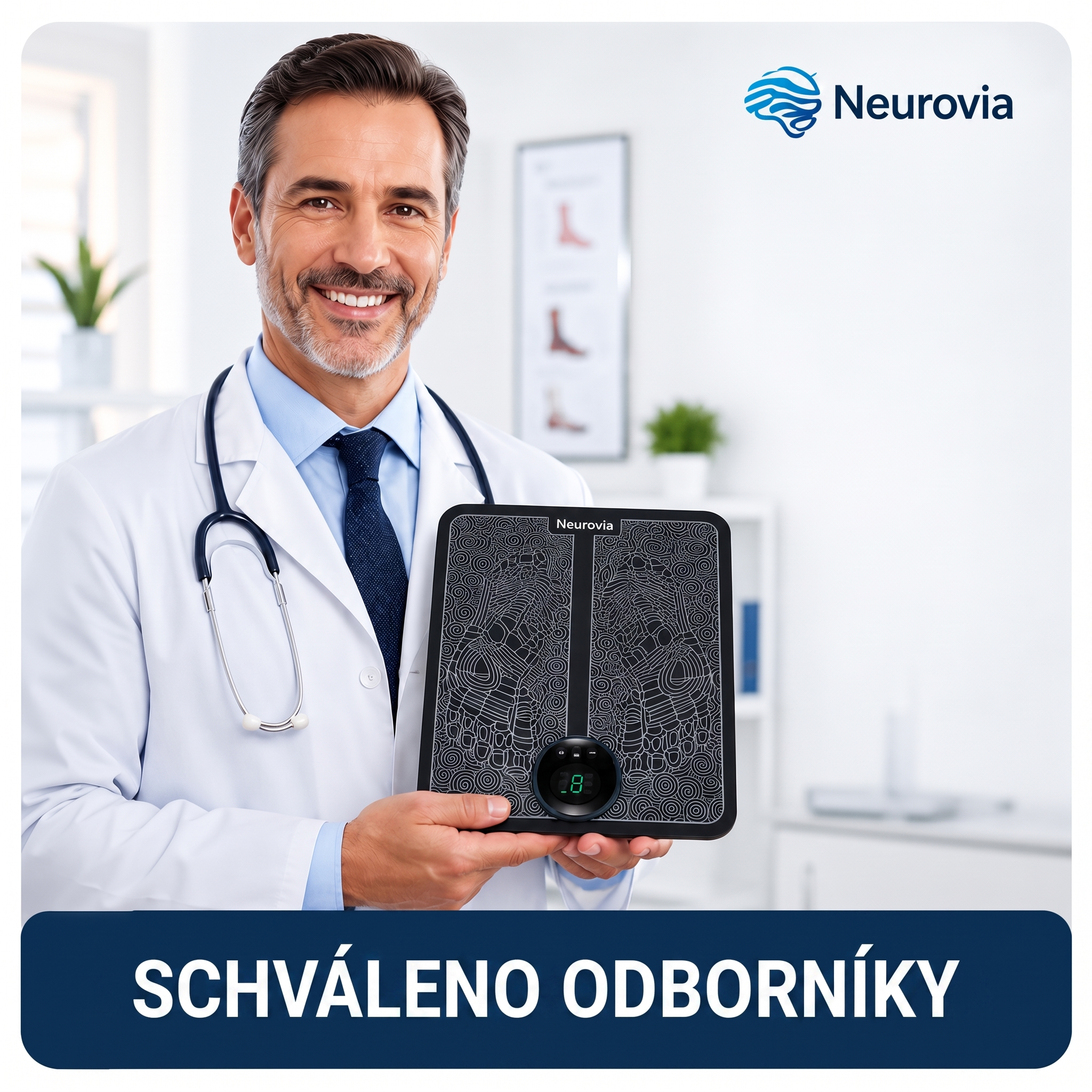 Neurovia™ EMS aktivátor nohou pro nateklé, těžké nebo oslabené nohy – pro domácí použití.