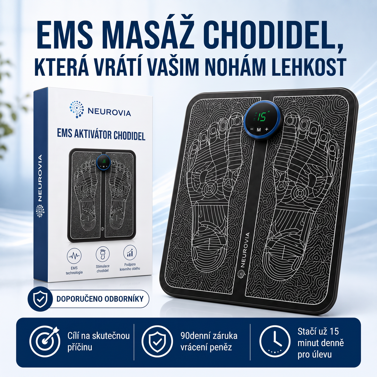 Neurovia™ EMS aktivátor nohou pro nateklé, těžké nebo oslabené nohy – pro domácí použití
