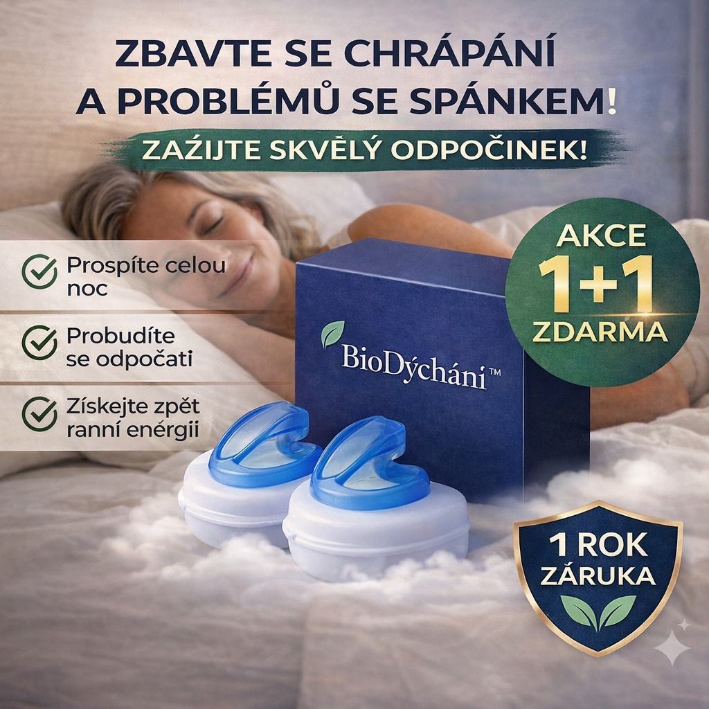 1+1 ZDARMA POUZE DNES! l Jediná dlaha proti chrápání, která vyřeší vaše chrápání a problémy se spánkem l 30 nocí na vyzkoušení - BioDýchání™