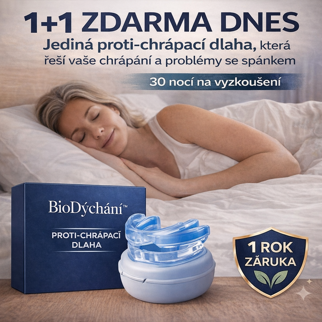 1+1 ZDARMA POUZE DNES! l Jediná dlaha proti chrápání, která vyřeší vaše chrápání a problémy se spánkem l 30 nocí na vyzkoušení - BioDýchání™