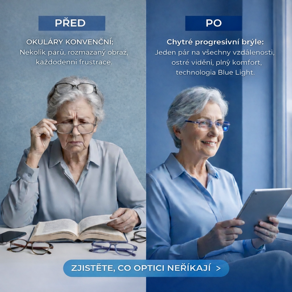 Chytré progresivní brýle Ray™ (Ostré vidění na blízko, střední vzdálenost i do dálky v jednom páru brýlí) Bez lékařského předpisu | Kožené pouzdro v balení | 30denní záruka vyzkoušení