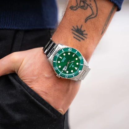 FullSet™ – Švýcarské hodinky Ascend Submarine – kovově zelené