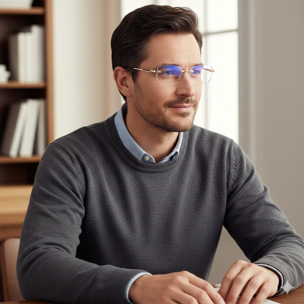 Chytré progresivní brýle Ray™ (Ostré vidění na blízko, střední vzdálenost i do dálky v jednom páru brýlí) Bez lékařského předpisu | Kožené pouzdro v balení | 30denní záruka vyzkoušení